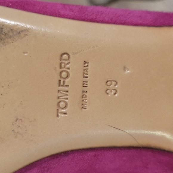 TOM FORD fushia pointy toe flats size 39 Preppy Academia Corpcore Ballerina Bow - Picture 5 of 9